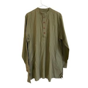 Dushyant Asthana Bombay Pop-Over Long Sleeve Tunic Olive Green XL NWOT